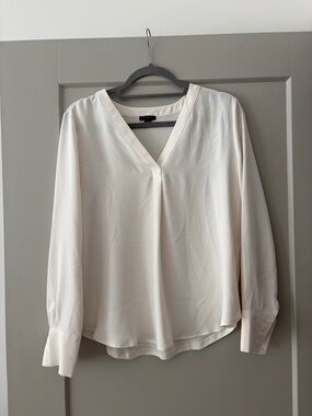 Cream V-Neck Women's Blouse